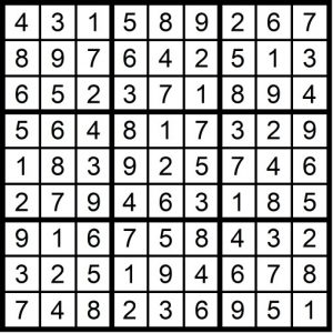 Easy Sudoku December 2018