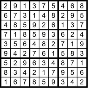 Easy Sudoku Nov 2018