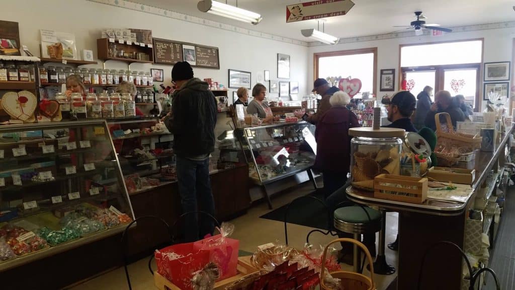 Last Minute Customers Lined Up at Wittich's Candy Shop