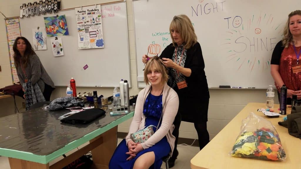 Prom Guest Getting Her Hair Done