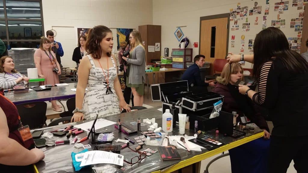 Prom Guest Getting Her Make-Up Done