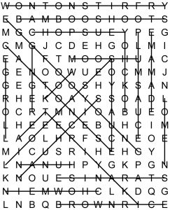 Chinese Cuisine Word Search