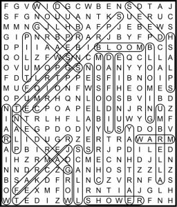 Think Spring Think Happy Word Search