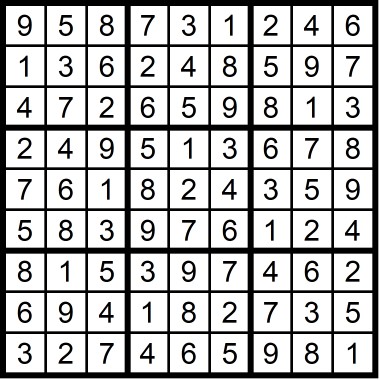 Sudoku Very Easy May 2019