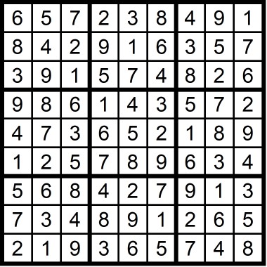 Sudoku Very Easy June 2019