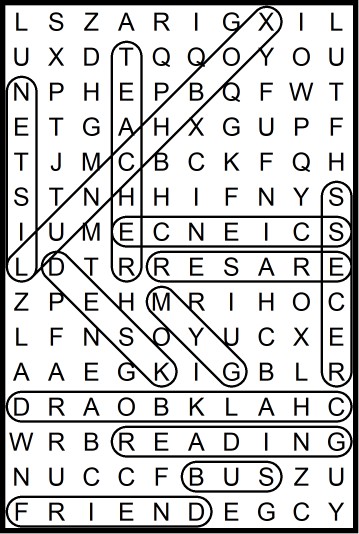 Gibbys Back to School Word Search 2019