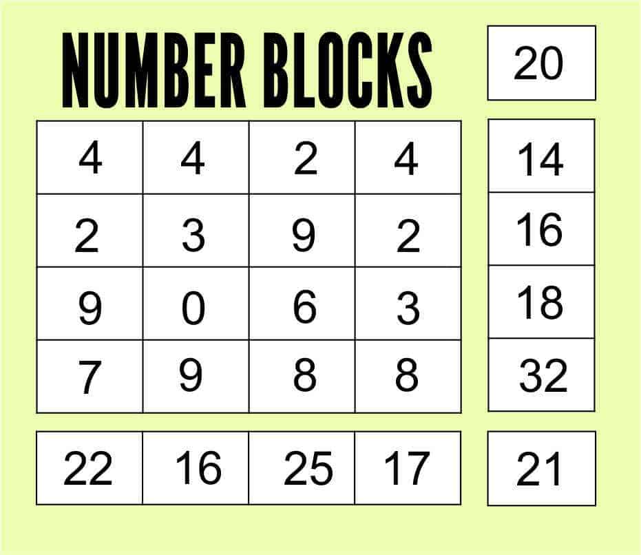 Number Block Solution Page 6 August 2019