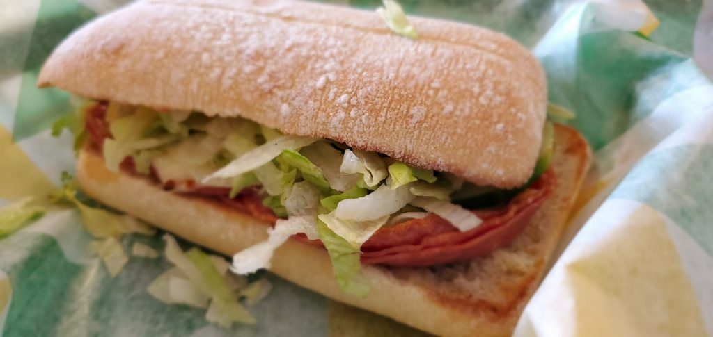 Subways Italian with Fresh Mozzarella Ciabatta Bread Sub