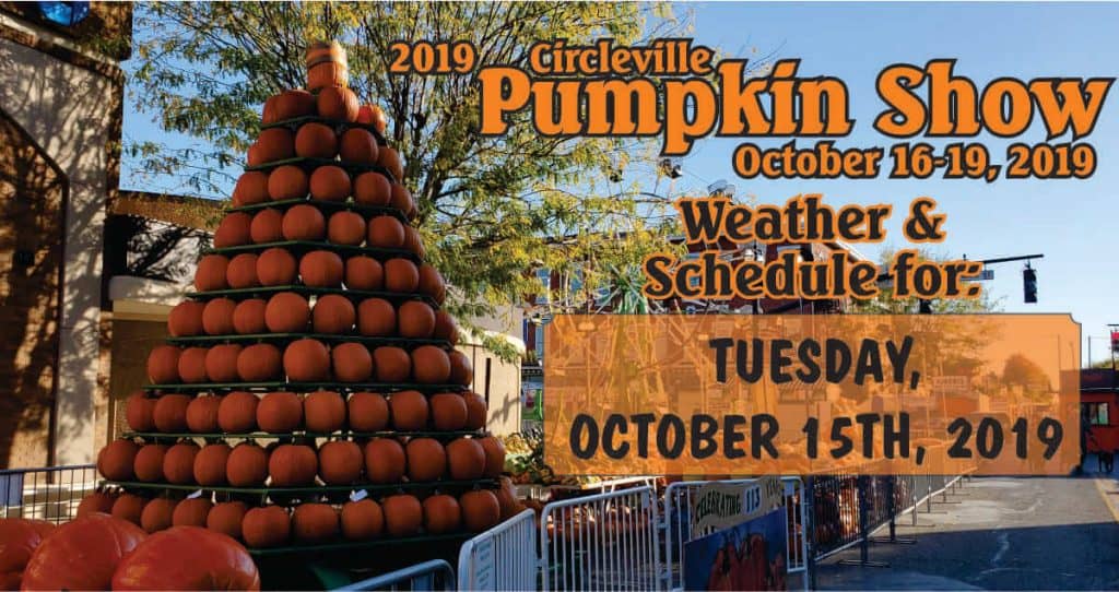 Pumpkin Show schedule and weather for October 15-2019