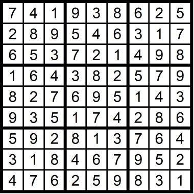 Very Easy Sudoku October 2019
