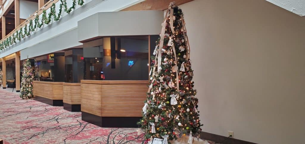 Christmas Trees in Hallway at Deer Creek Lodge