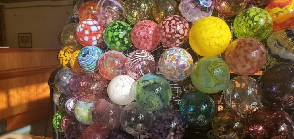 Glass Ornaments on Globe at Fairfield Federal Bank