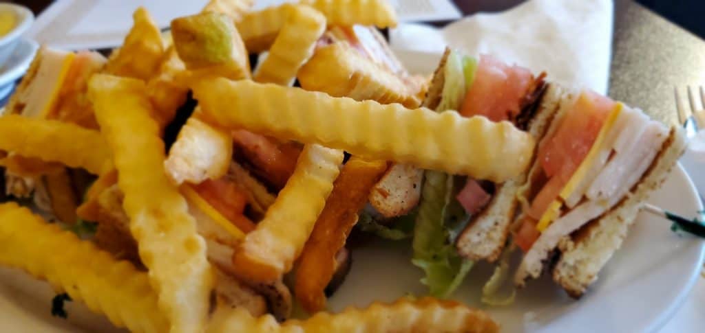 French Fries with Turkey Club at Todd's Mountain View Restaurant