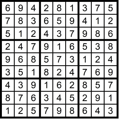 Very Easy Sudoku January 2020