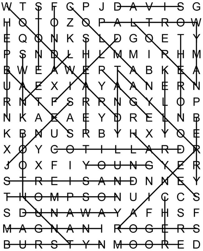 Best actress word search February 14 2020