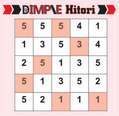 Dimple Hitori Solution February 14 2020