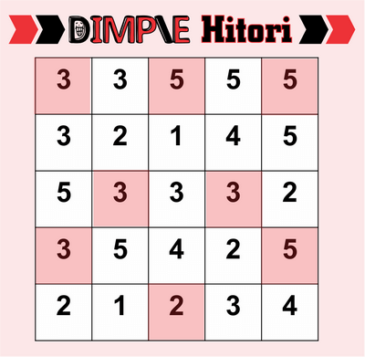 Dimple Hitori Solution February 28 2020