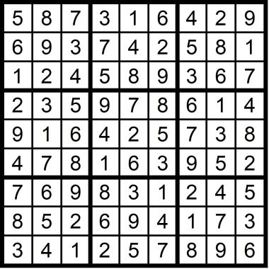 Easy Sudoku November 2019