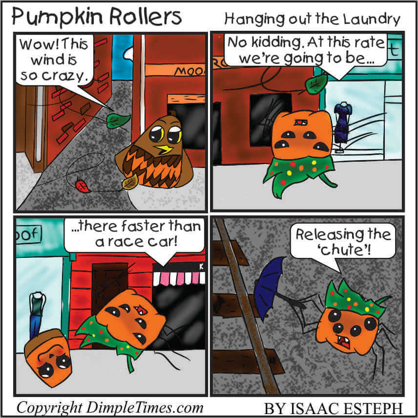 Pumpkin Rollers - Hanging out the laundry - April 2019