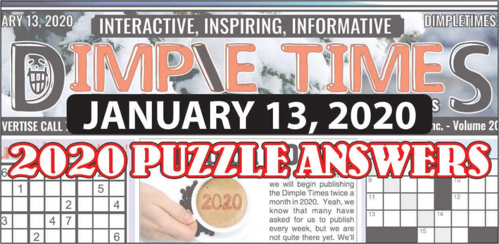 Puzzle Answers January 13 2020