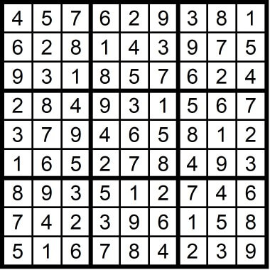 Very Easy Sudoku January 24 2020