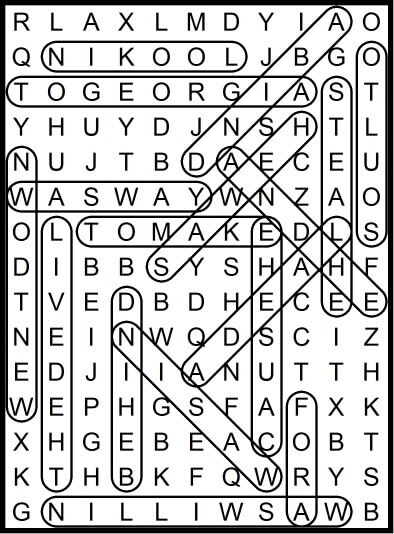 Devil Went Down to Georgia Word Search Vertical April 10 2020