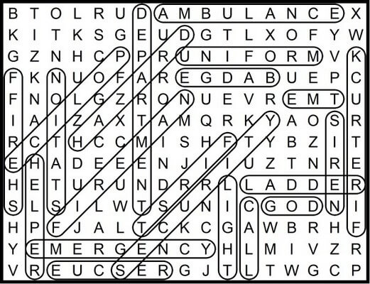 First Responders Word Search April 24 2020