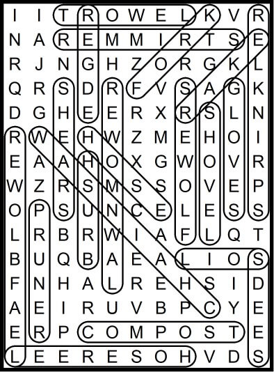 Garden tools word search April 24 2020
