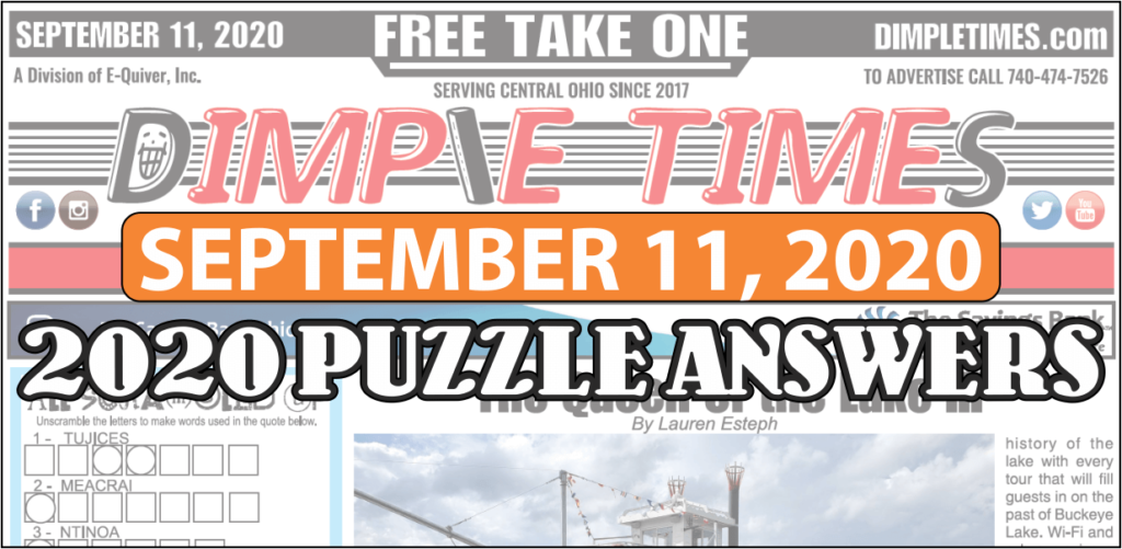 Puzzle Answers September 11 2020