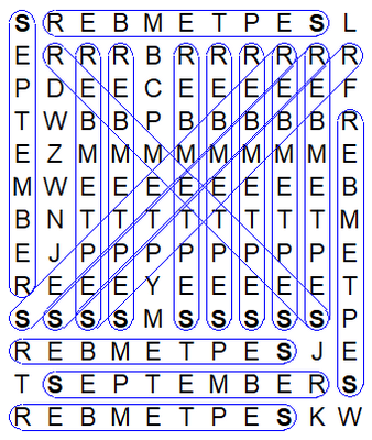 September 11 2020 One Word Search
