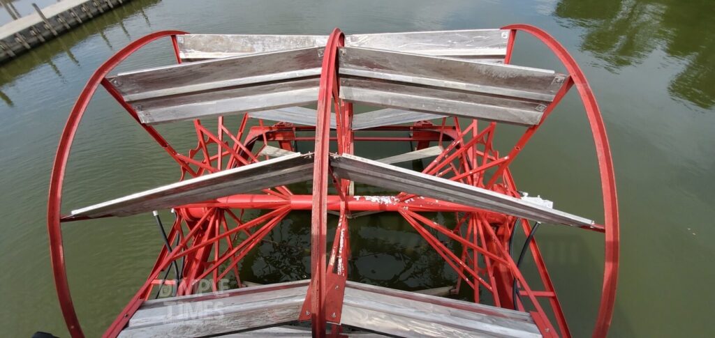 View of paddlewheel on Queen of the Lake at Buckeye Lake