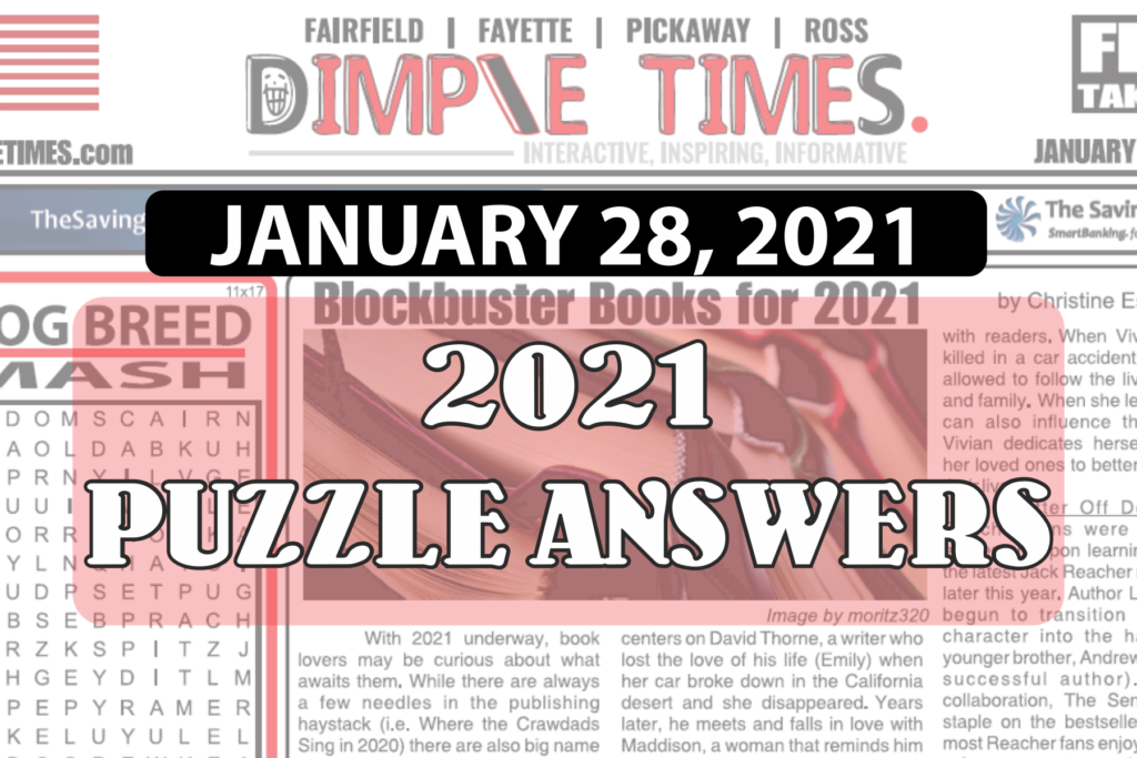 Puzzle Answers January 28, 2021