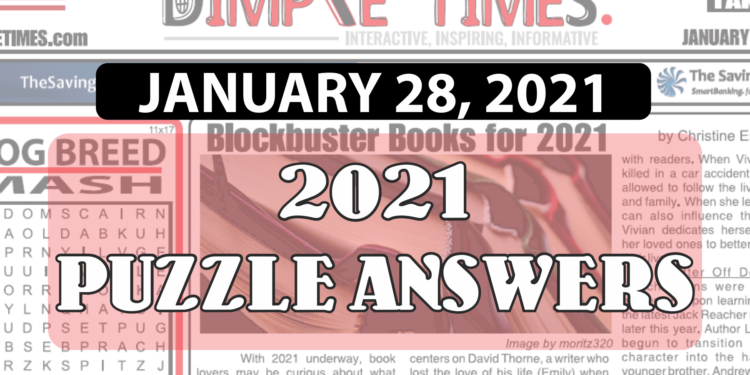 Puzzle Answers January 28, 2021