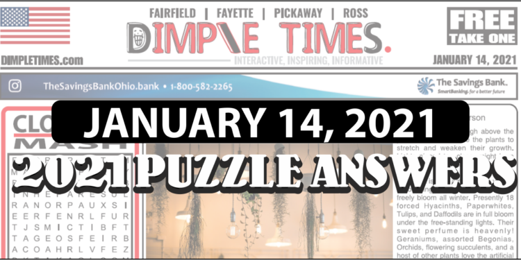 Puzzle Answers for February 14, 2021