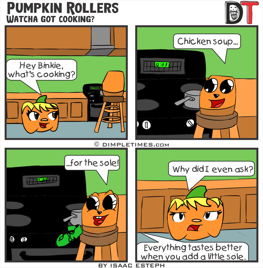 Pumpkin Roller Comic - watcha got cooking - August 2019