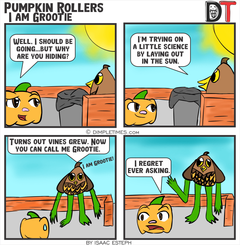 Pumpkin Roller Comic - I am Grootie