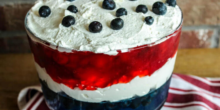 Patriotic Gelatin Fruit Salad