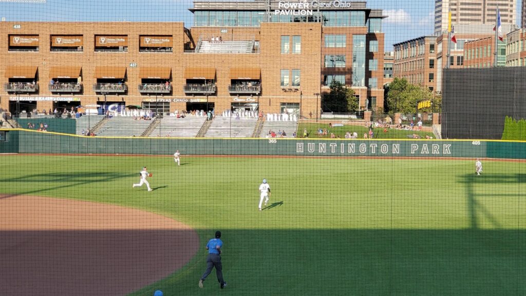 Columbus Clippers out in center field
