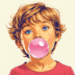 Dimple Times is chewing bubble gum